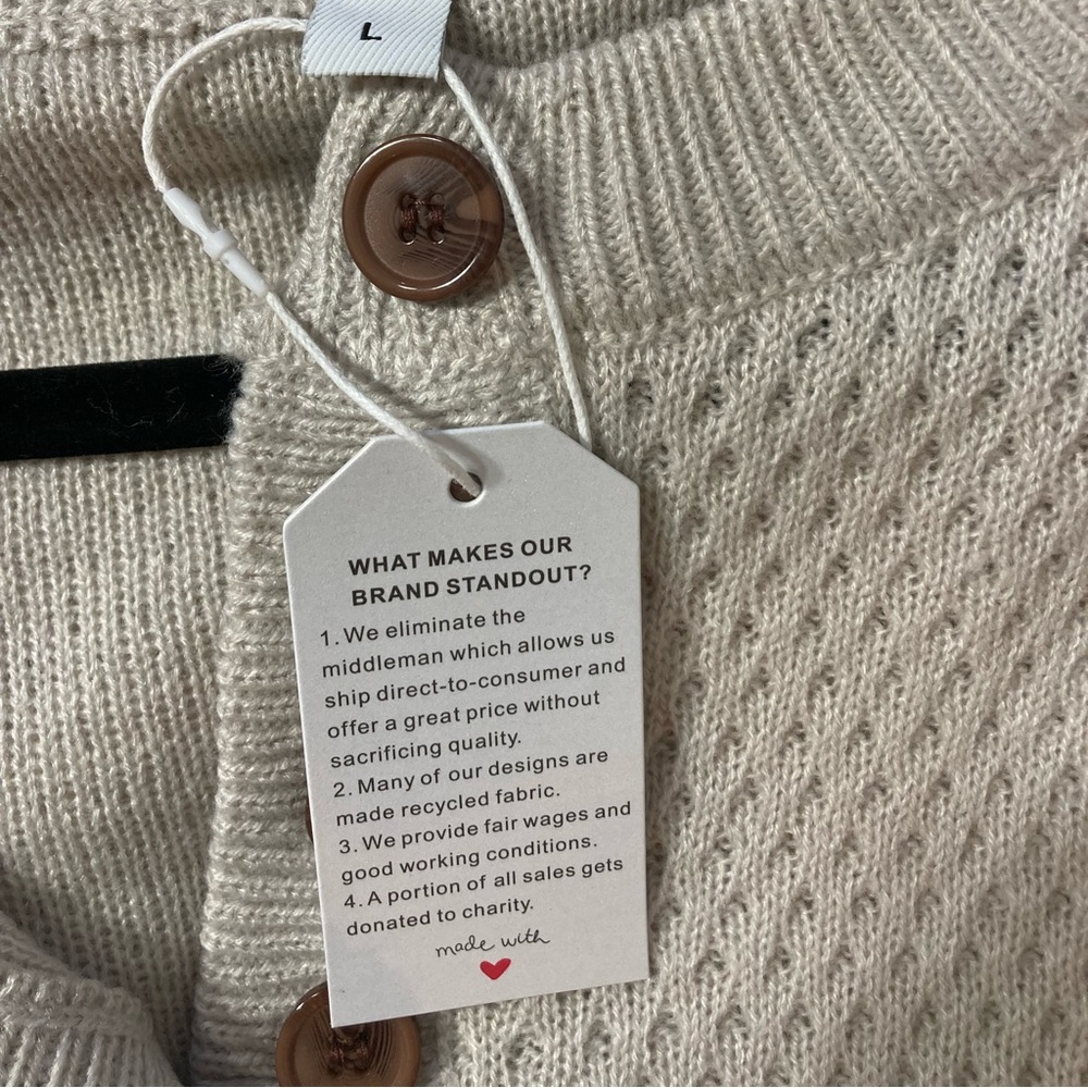 SOLD 🩵Sweater Pants Set Coord Ladies L Beige Cozy Warm Loungewear Crewneck Top - Picture 10 of 10
